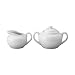 HIC Classic Porcelain Sugar and Creamer Set for Coffee and Tea, White Porcelain Pitcher and Sugar Bowl, 6-ounce