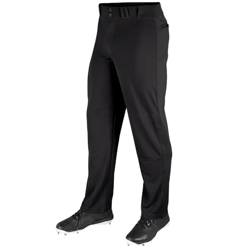 League Outfitters Men's Open Bottom Relaxed Fit Baseball Pants - Black - M