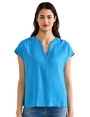 STREET ONE Damen A343850 Kurzarmbluse, Splash Blue, 42