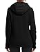 MoFiz Womens Fleece Lined Softshell Jacket Hooded Windproof Lightweight Insulated Puffer Hybrid Down Jacket Full Zip Running Coat Black S