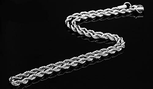 Chaîne en argent torsadée robuste et durable en acier inoxydable