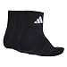 adidas Unisex Cushioned Sportswear Ankle Socks 3 Pair Pack, black/black/white, 42-45