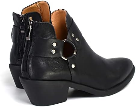 Milwaukee Performance Leather MBL9443 Women's 'Sleek' Black Leather Harness Ring Shoe - 9 | Image 6