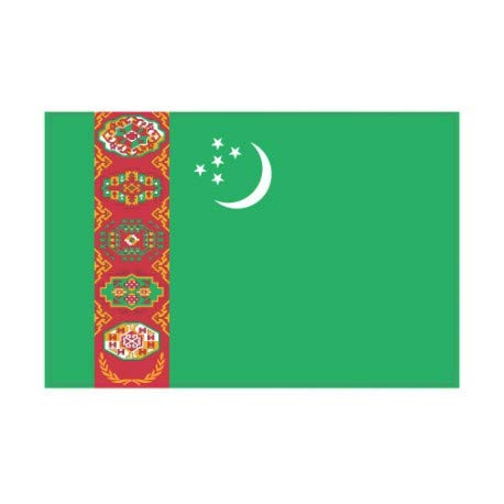 Autocollant Drapeau Turkmenistan Turkménistan sticker flag - Taille : 8 cm