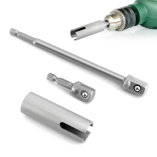 Image of Quixleen Scissor Jack Slotted Stainless Steel Drill kit Adapter T-Slot Drill Attachment with 2 Adapter Bits Compatible with RV Manual Scissor Jacks C-Jack Stabilizing Jack
