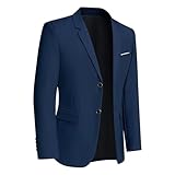 [MYMRIN] テーラードジャケット メンズ スーツジャケット 銀縁2つボタン ビジネス フォーマル 長袖 大きいサイズ テーラード アウター 上着(ネイビー，4XL)