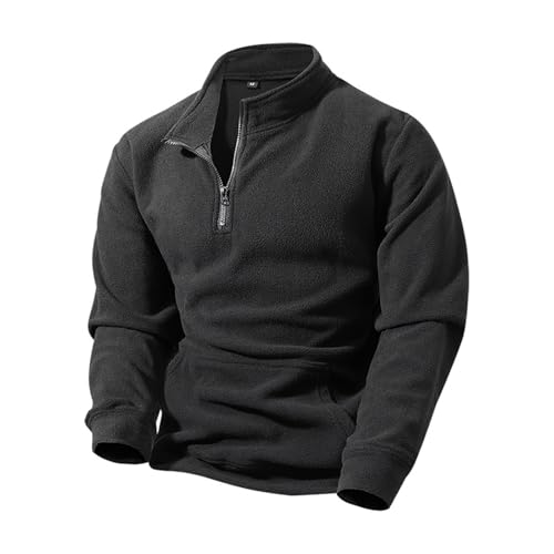 Sweaters for Men Slim Fit Long Sleeve Chunky Quarter Zip Pullover Stand Collar Winter Fleece Oversized Sweatshirts