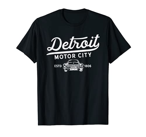 Motor City Muscle Car Detroit Novelty Vintage 1806 Throwback T-Shirt