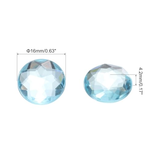 Image of MECCANIXITY Flat Back Round Acrylic Rhinestones,16mm Lake Blue Flatback Crystal Rhinestones for Crafts Clothes Shoes DIY Decoration Gifts 50Pcs
