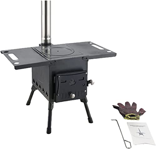 CDZHLTG Réchauds de Tente Camping Poêle à Bois Portable, Réchauds De Camping Pliable Poêle de Tente, Chauffage de Tente Camping, Réchaud de Tente Bois Tent Stove pour Camping Chauffage et Cuisine