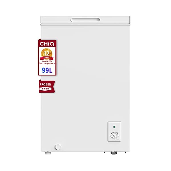 CHiQ FCF98D 99L, Freestanding White Chest freezer with 12year