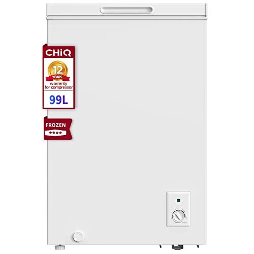CHiQ FCF98D 99L, Freestanding White Chest freezer with 12year