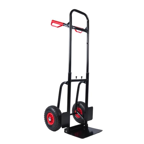Carretilla manual plegable de acero 330 lb con ruedas de goma 10 pulg miniatura 1