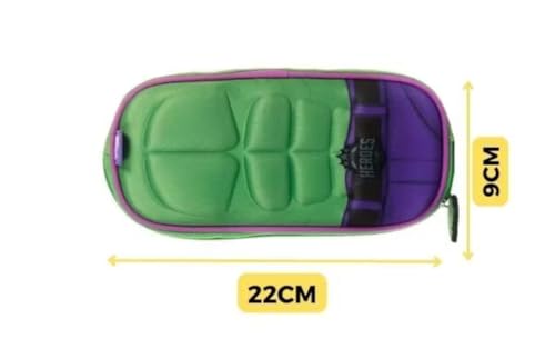 Kit Mochila Estojo Lancheira Heróis Escolar Hulk Meninos 3D