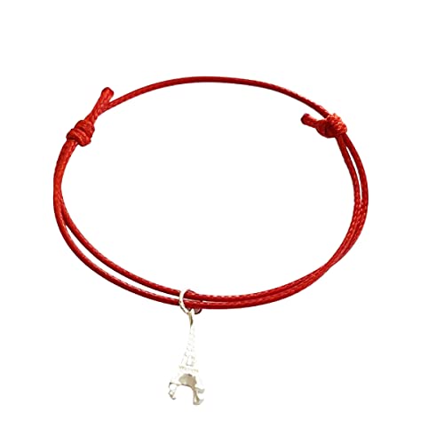 Bracelet argent 925 réglable anti-ternissement avec charms Tour Eiffel
