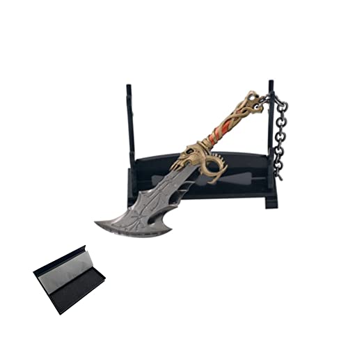 hanaiette 1 x God of War Chaos Klinge Donner Hammer Axt Schwert Waffe Modell Schlüsselanhänger mit Präsentationsständer (Box Modell 6)