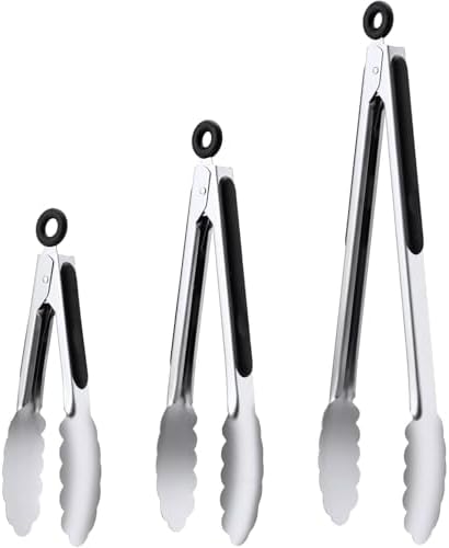 7/9/12 Inch Kitchen Tongs Set, Stainless Steel