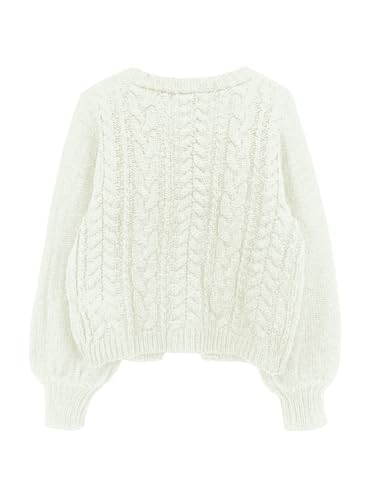 Image of SKAYS Womens Tie Front Bow Cardigan Sweaters Cropped Cable Knit Cardigans Trendy Fall Long Sleeve Outerwear