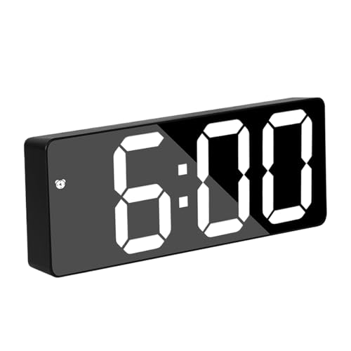 Horloge miroir LED avec réveil numérique mural et double alarme