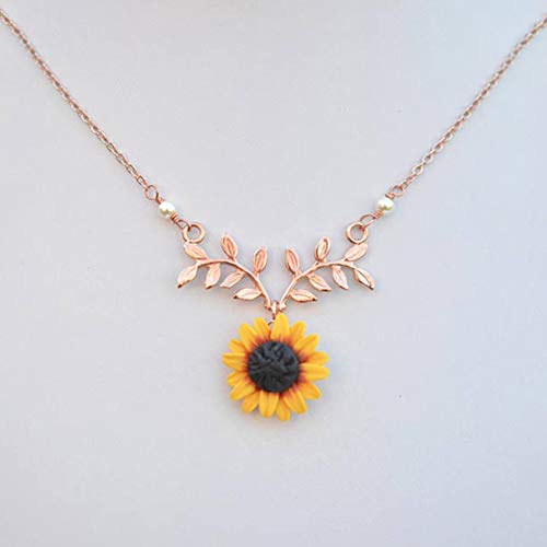 Colar de Girassol Pingente de Girassol Joia Girassol Cordão de Girassol Corrente