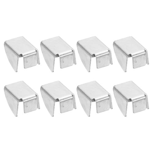 HARFINGTON 8pcs Cabinet Shelf Clips Steel Adjustable Shelf Bracket Clamp Metal Garage Storage Cabinet Shelf Clip Support Hardware Replacement Parts for Metal and Wood Shelving, Silver