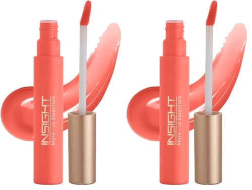 Image of INSIGHT Peptide Infused Lip Oil | Glossy Finish | Sheer Coverage | Infused With Ginger Seed Oil | Hydrated & Plump Lips| Long-Lasting |Peach Fuzz -4.5g (Pack of 2)