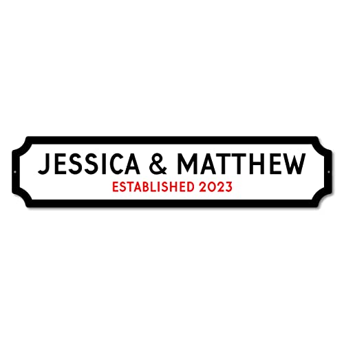 Personalised Couples Name Street Sign on METAL. Valentine\'s