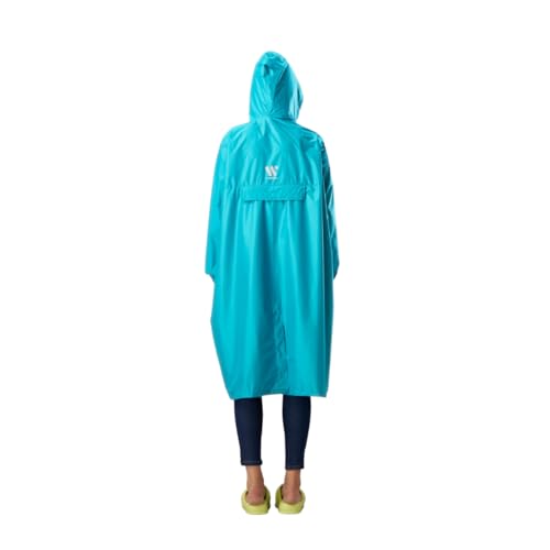 Image of ZEEL Unisex Outdoor Rain Poncho for Adult, Waterproof, Lightweight & Packable, Polyester Pullover Full Sleeves Hooded Rainwear, Raincoat for Camping, Hiking, Travelling (AZ33, Free Size, Columbia)