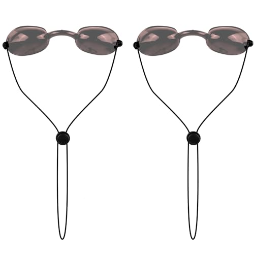 Fukaisu 2 Pairs Tanning Goggles for Red Light, Transparent Tanning Eye Protection Goggles Not Obstruct View Adjustable Safety Eye Protection Supply for Home Salons Beauty Sunbathing