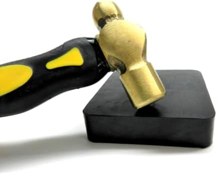 JTS Jewelers Rubber Block and Brass Hammer Jewelry Bench Work Form Stamp Dapping Shape