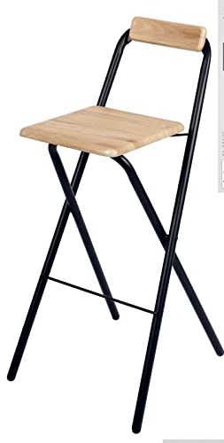 DECOCASA 48X43XH98CM avec Dossier Tabouret Bar Design Industriel Pliable Pliant Haut Pliant LOFT, (DF32)