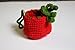 Crochet Handmade Tomato Pouch Drawstring Mini Handbag Handwoven Small Bag Coin Purse Wallet Earbuds Case Key fob lipstick storage Gift for women men girls boys kids
