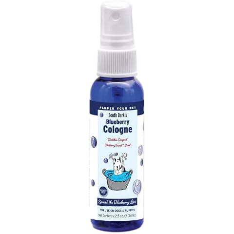 Showseason South Bark's Original Blueberry Pet Cologne 2.5 oz. For Dogs | Long-Lasting Odor Eliminator | Made in USA | Same Scent As The Famous Blueberry Facial® Cover