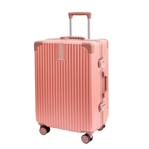 Suitcase Aluminum Frame Suitcase 20 Inches For Men And Women Trolley Suitcase For Men 24 Inches Suitcase Password Box Suitcase Tags(Pink,24in)