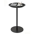 Cre Cra Tavolino piccolo, Tavolini rotondo per piccoli spazi,Tavolino per Bevande in metallo,Nero,30.5 x 30.5 x 57cm