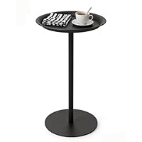 Cre Cra Tavolino piccolo, Tavolini rotondo per piccoli spazi,Tavolino per Bevande in metallo,Nero,30.5 x 30.5 x 57cm