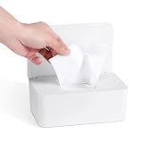Feuchttücher Box, Feuchtes Toilettenpapier Spender mit Deckel, Baby Feuchttücherbox Taschentuchbox Serviettenbox für Auto Zuhause Büro (Weiß)