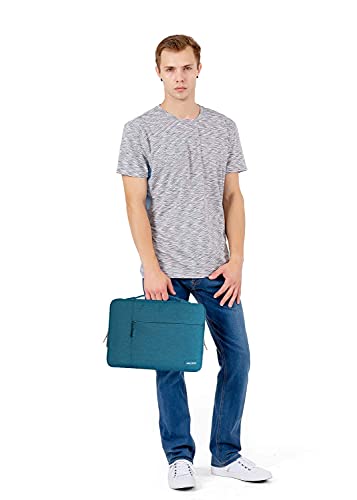 Image of MOSISO Laptop Case 13.3 inch, 13-13.3 inch Laptop Sleeve with Handle Compatible with MacBook Air /Pro 13 /Pro 14 M5 M4 M3 M2 M1,HP Dell ASUS Lenovo, Polyester Multifunctional Computer Bag, Deep Teal