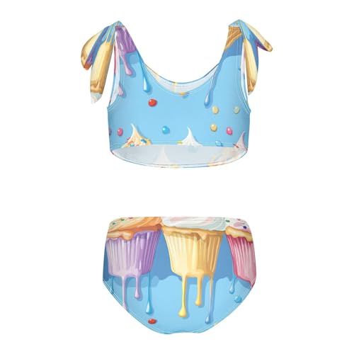 Boccsty Bakery Cake Candy Colorful Girls Tankini Swimsuit Kids Bikini Sets 2 Pcs Bathing Suit 3T2