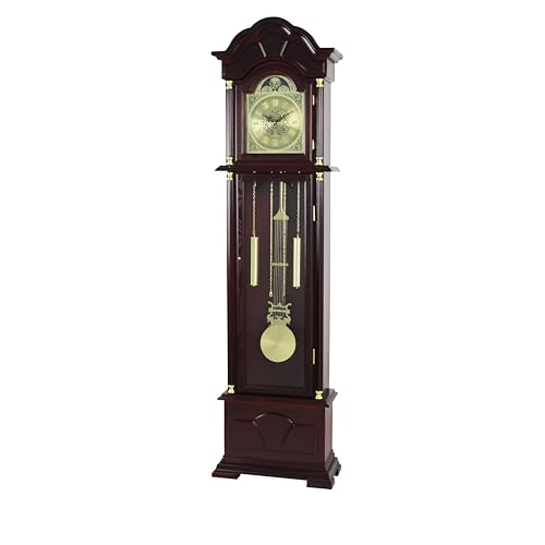 72 Inch Floor Standing Grandfather Clock, Cherry Finish