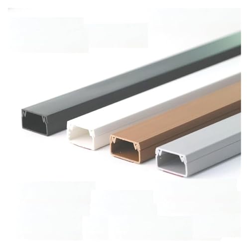 Metalowe kanały kablowe, Samoprzylepna listwa kablowa z PVC o długości 1 metra, wielokolorowa, wiele rozmiarów(Black,15x10mm)