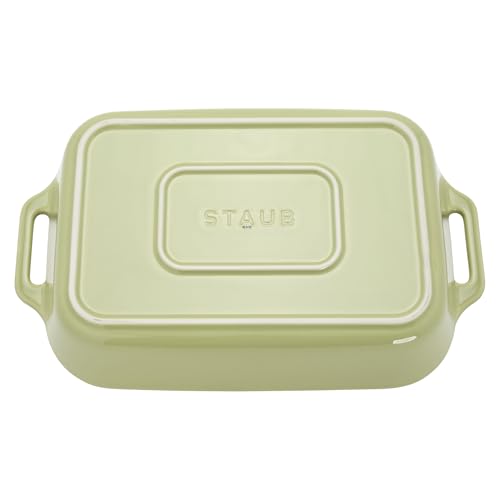 Image of Staub Ceramic 3-pc Rectangular Baking Dish Set - Macaron Pastel Green