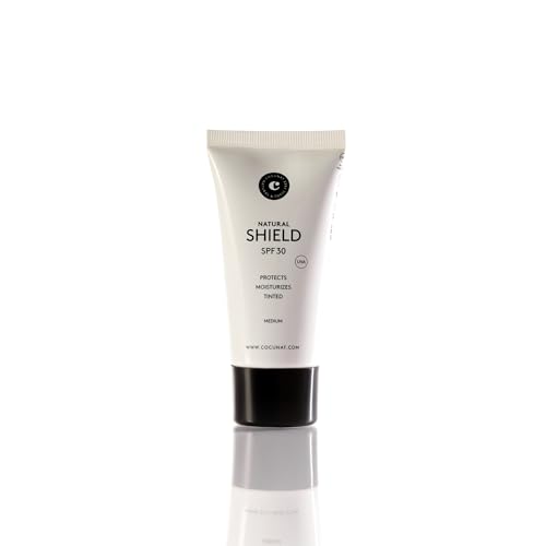 COCUNAT | Natural Sheild Protector Solar Facial con Color SPF 30 | Fotoprotector Solar 2 en 1 Efecto Maquillaje | Textura Ligera | Ácido Hialurónico | Coral y Ocean Friendly | 50 ml