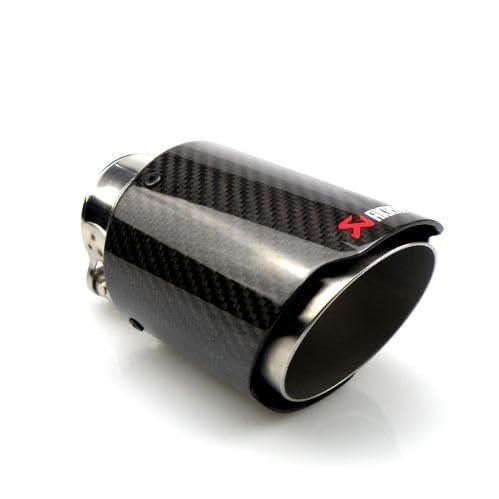 Cola de escape AutoSchloss diseño Akrapovic 63mm - 89mm | Acero inoxidable y fibra de carbono | Mejora estética y sonido | Universal coche VW Golf 7 GTI/TCR, SEAT león FR/Cupra, Ibiza FR