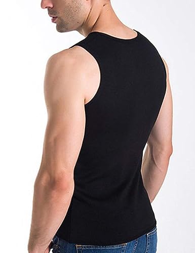 Flygo Mens Cotton Winter Warm Thermal Tank Top Fleece Lined Underwear Sleeveless Vest4