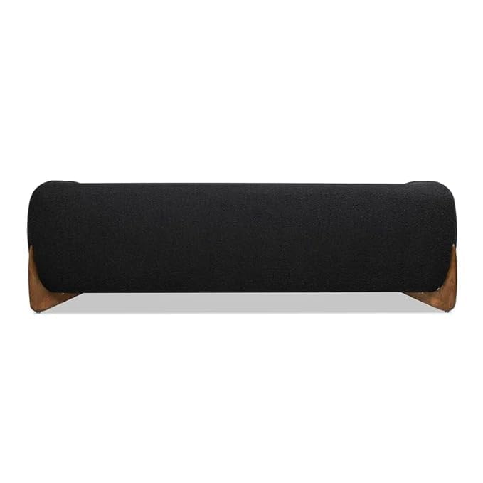 Image of Upholstered 3 Seater Sofa Three Seater Sofa with Wooden Legs for Living Room Hotels & Offices (3 Seater Black)