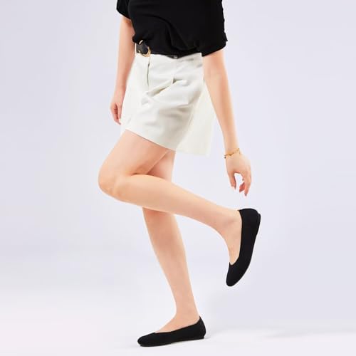 Frank Mully Women’s Ballet Flat Shoes Knit Dress Shoes Round Toe Slip On Ballerina Flats for Woman Low Wedge Comfort Soft3