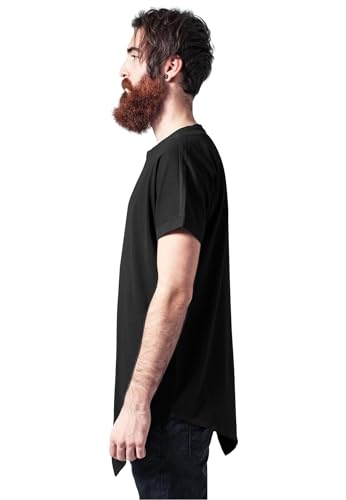 Urban Classics Asymetric Long tee Camiseta, Negro (Black 7), L para Hombre