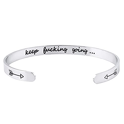 NewChiChi Inspirational Bracciali a Polsino,Acciaio Inossidabile Regolabile con Fascia Alta Lucidata Gioielli con Parola Incisa,Laurea di Compleanno Regalo di Natale per Donna Uomo Ragazze Ragazzi