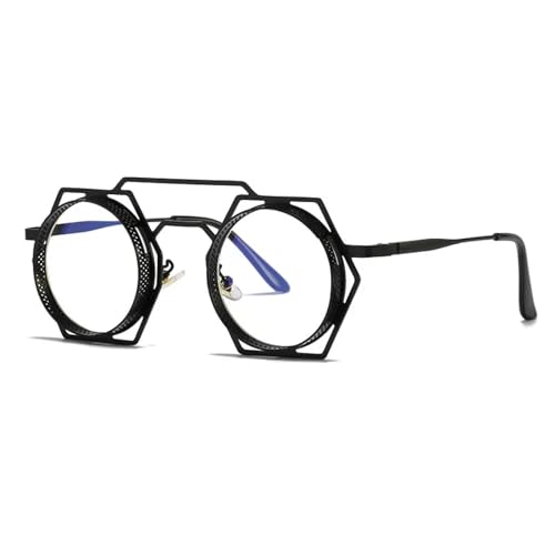 Lunettes de soleil rondes Steampunk en maille métallique premium